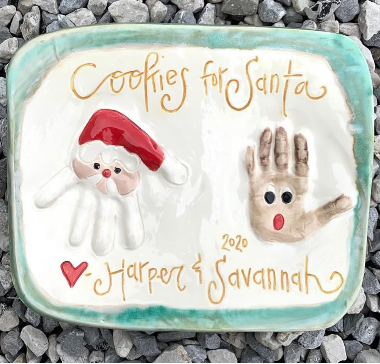 Santa and Reindeer Cookie Plate